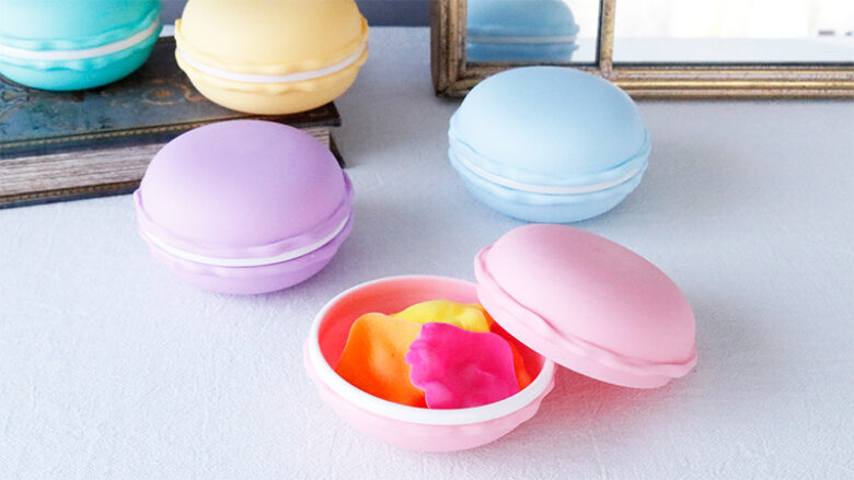 マカロンケース入りソープフラワー 入浴剤付き おしゃれなプチギフト